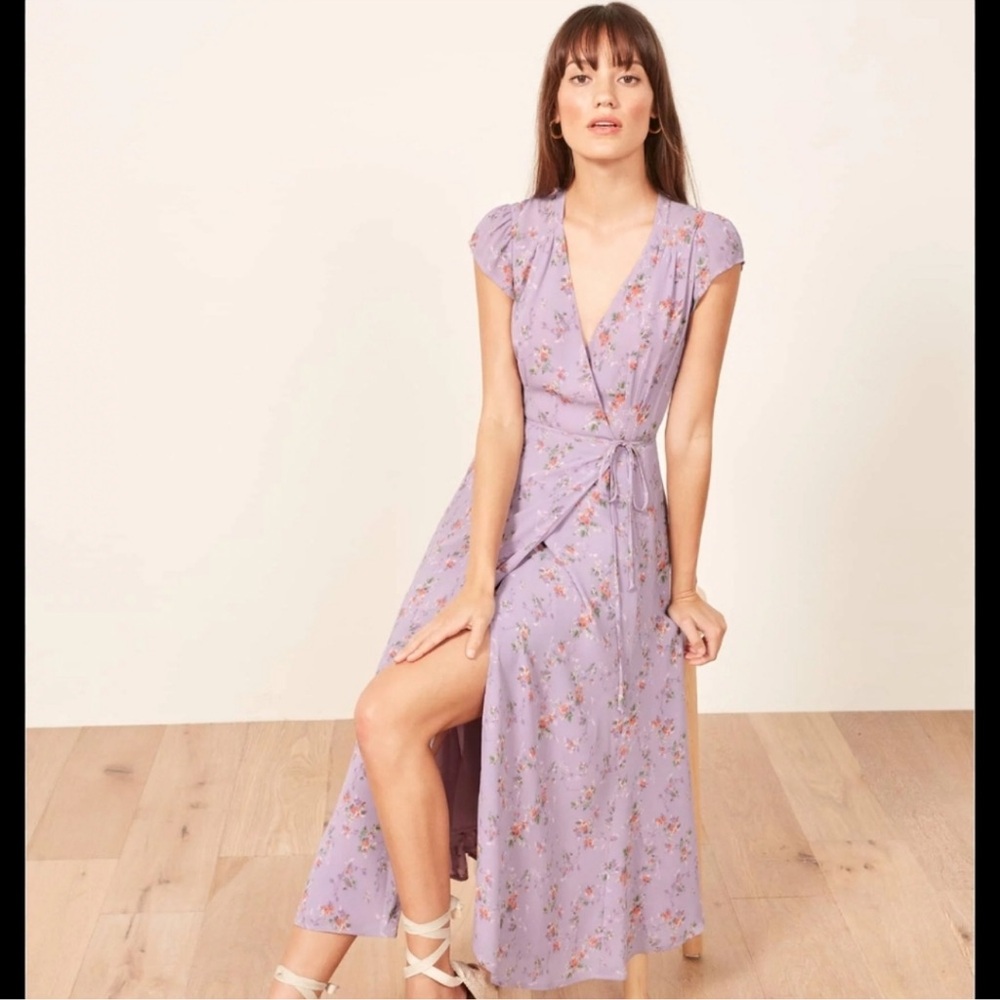 Reformation Carina Dress in Lilac Celeste Pint Size L Large